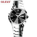OLEVS 6897 Fashion Lover WristWatch Minimalist Diamond Quartz Watch For Men and Women Steel Belt Alloy Case Day/Date Clock